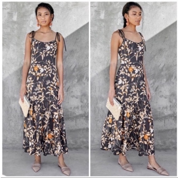 Christy Lynn Luisa Floral Linen Maxi Dress - Picture 1 of 8